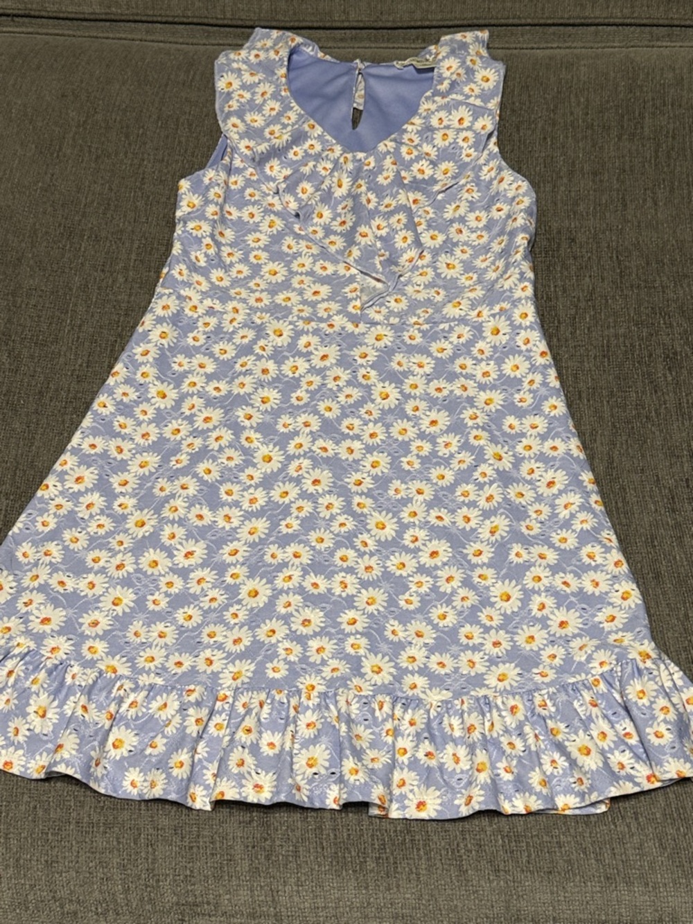 Knitworks Lavender Daisy Print Ruffle-Hem Dress